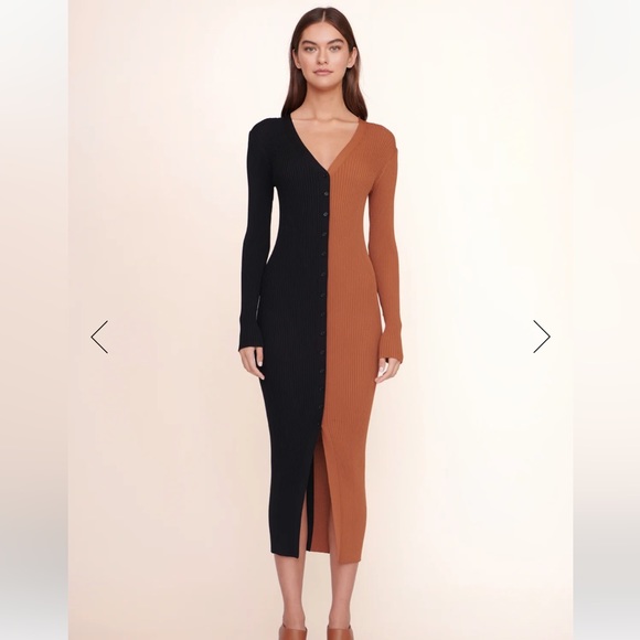 STAUD Two-Tone Blue Long Sleeve Dress - Picture 3 of 3